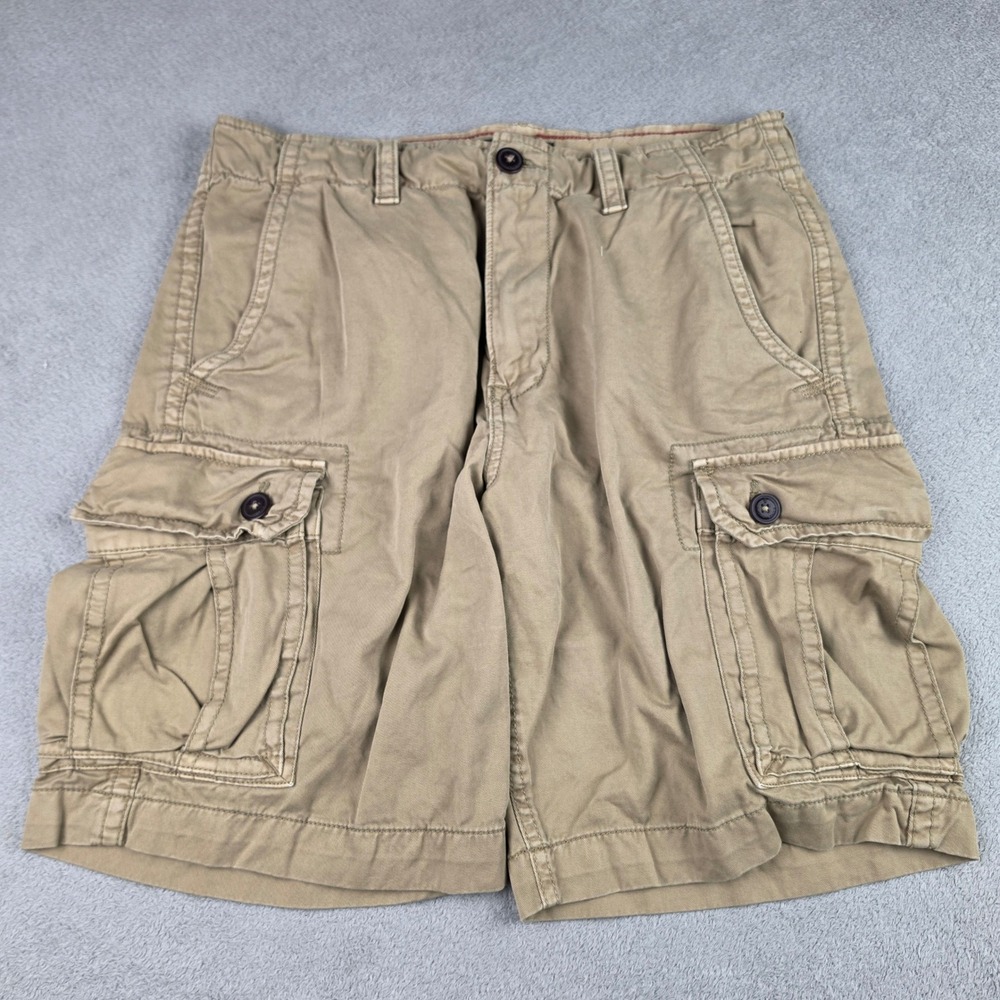 American Eagle Cargo Shorts Mens 34 Classic Fit Multi Pocket Khaki Tan